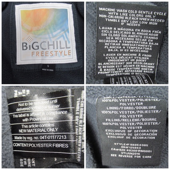 BIG CHILL Freestyle Fleece Lined Hooded Warm Winter Jacket Little Boys Small - Picture 10 of 11